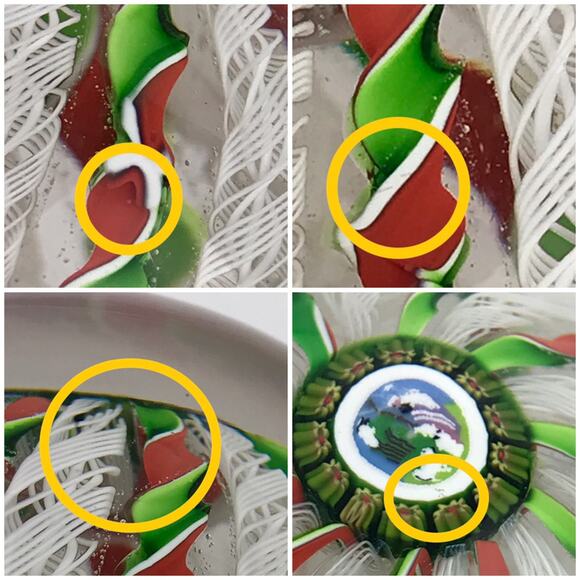 Perthshire 1985 Christmas Crown Shepherd and Sheep Latticinio Twist Paperweight - Picture 14 of 14